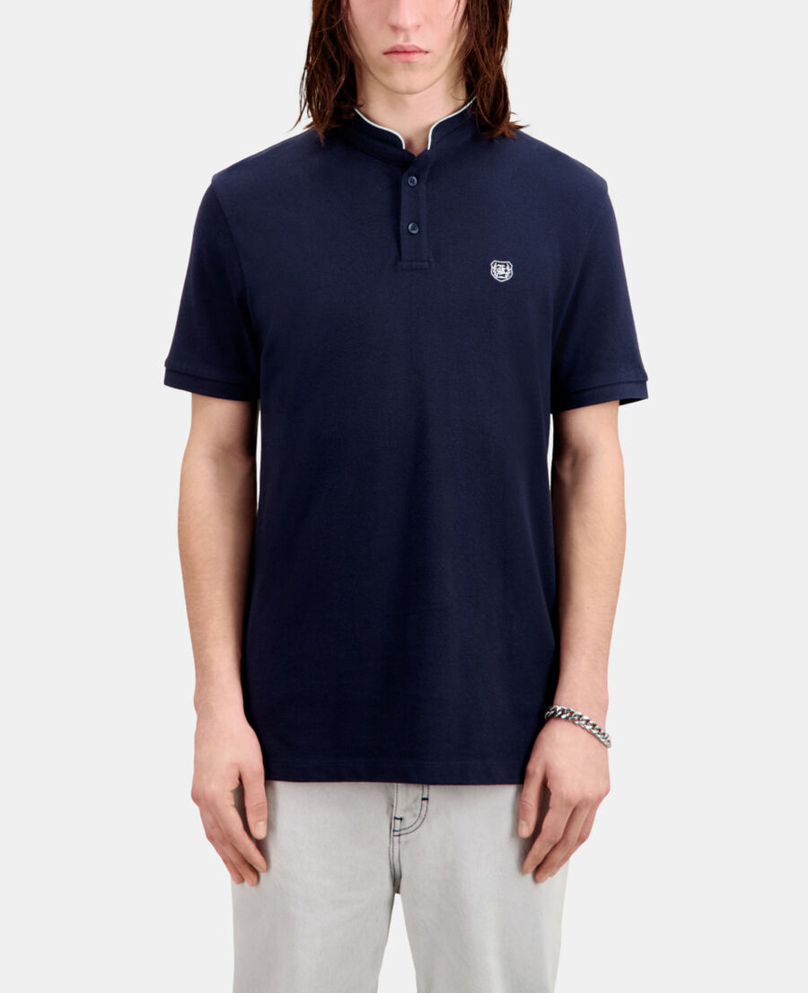 navy blue cotton polo t-shirt
