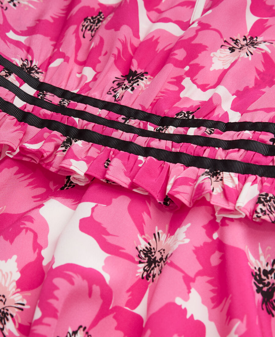 robe courte imprimée en soie