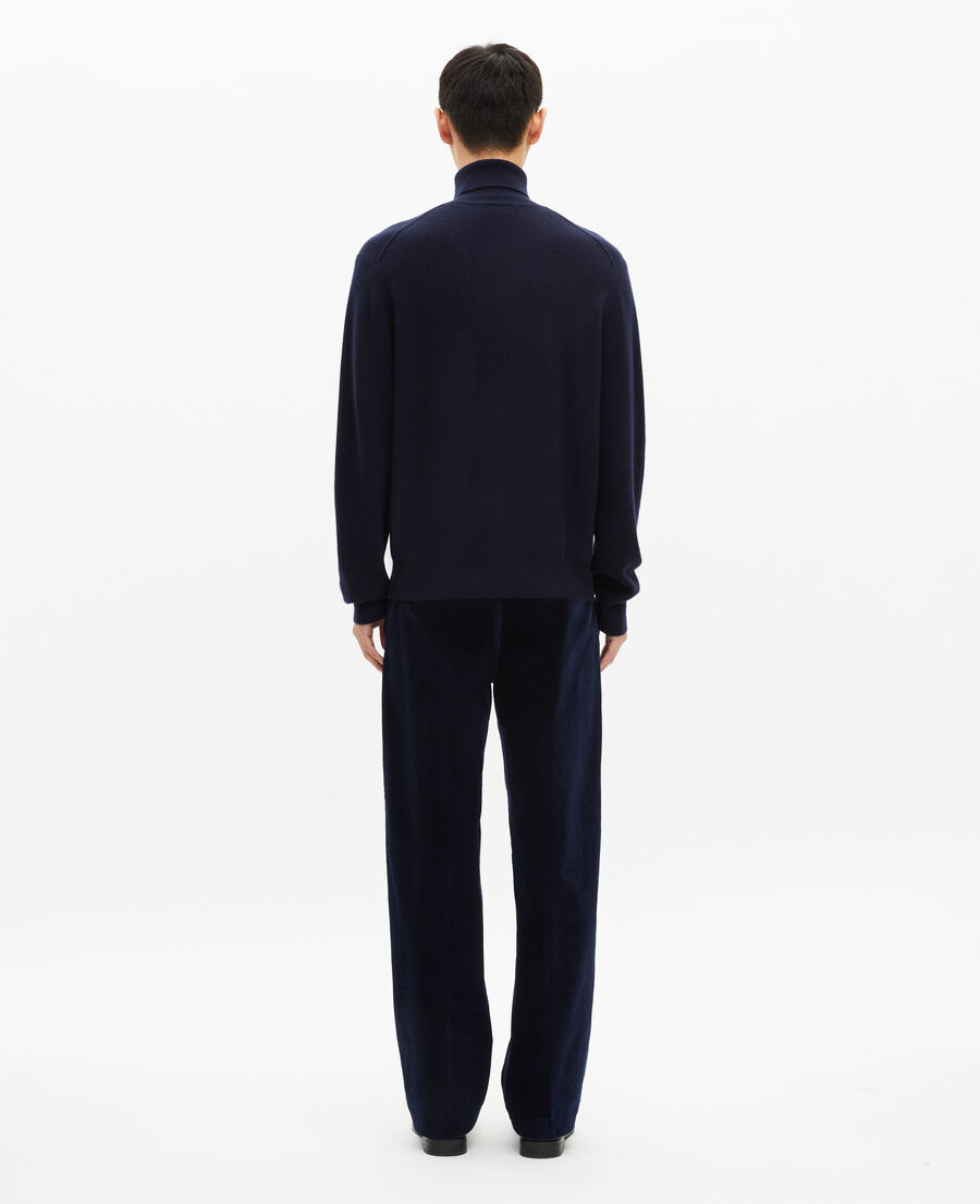 The Kooples HOMME NAVY pull col roulé en cachemire marine