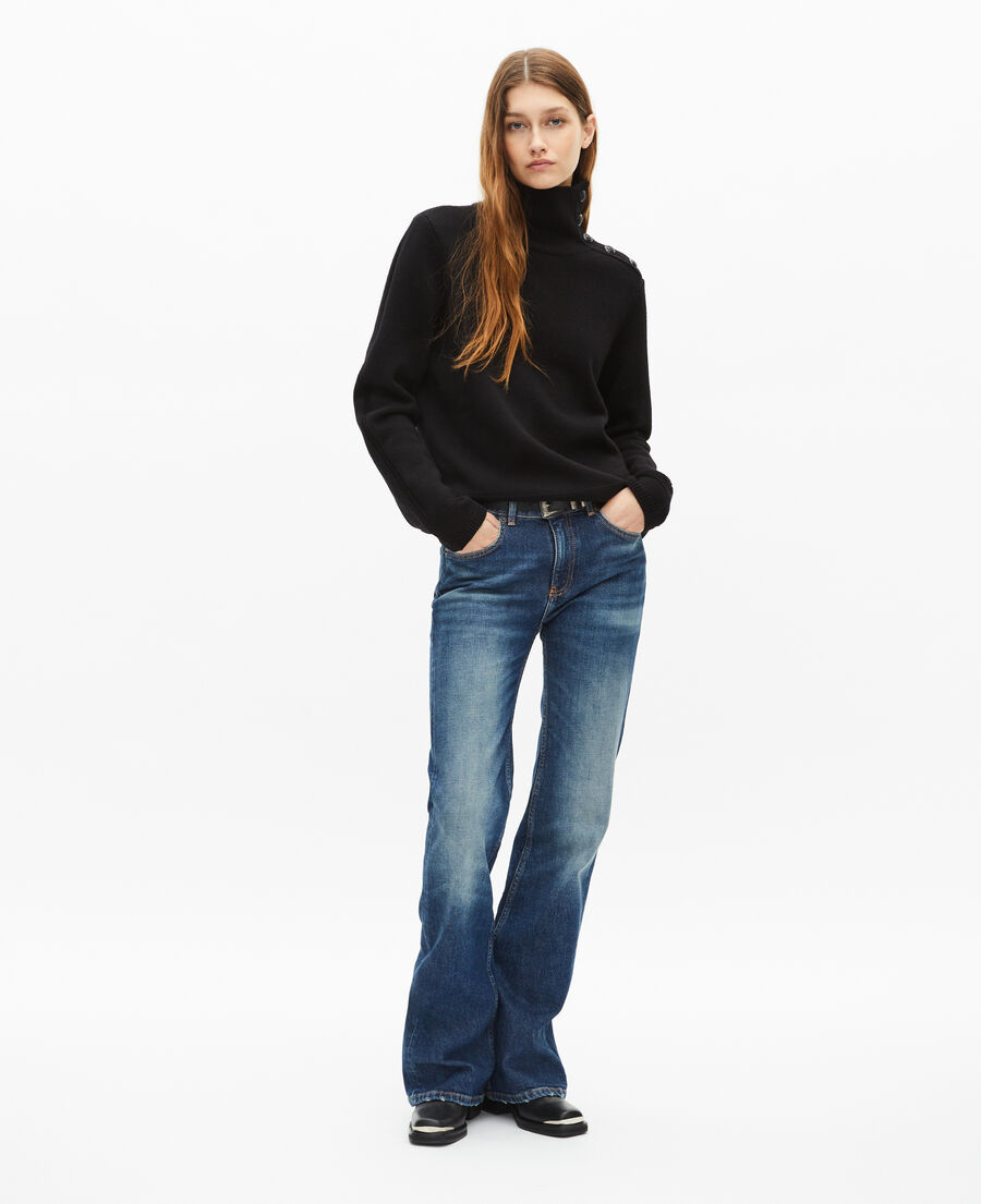 The Kooples DAMEN BLUE ELECTRIC blaue ausgestellte low-rise-jeans