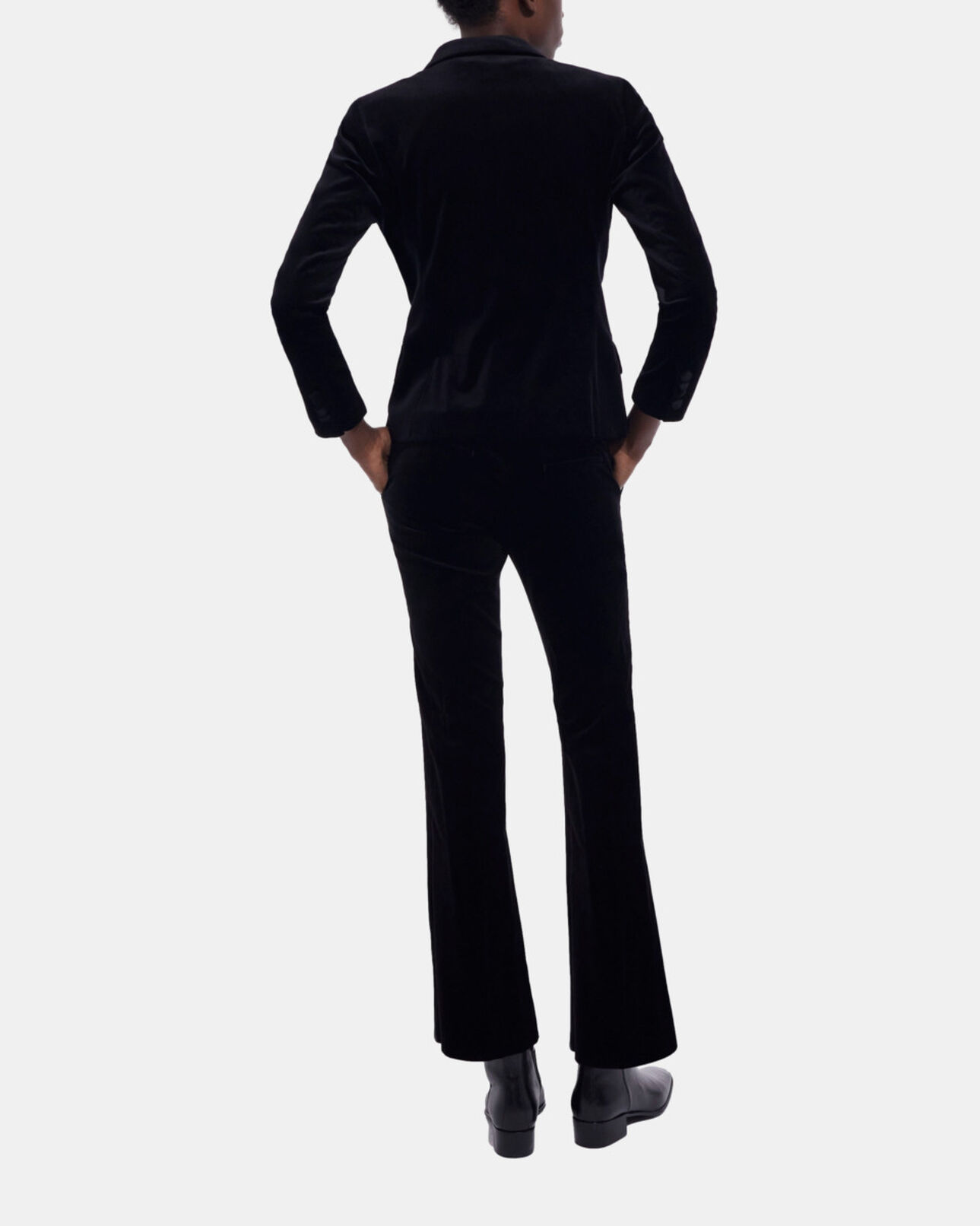 The Kooples FEMME BLACK veste de costume en velours noire