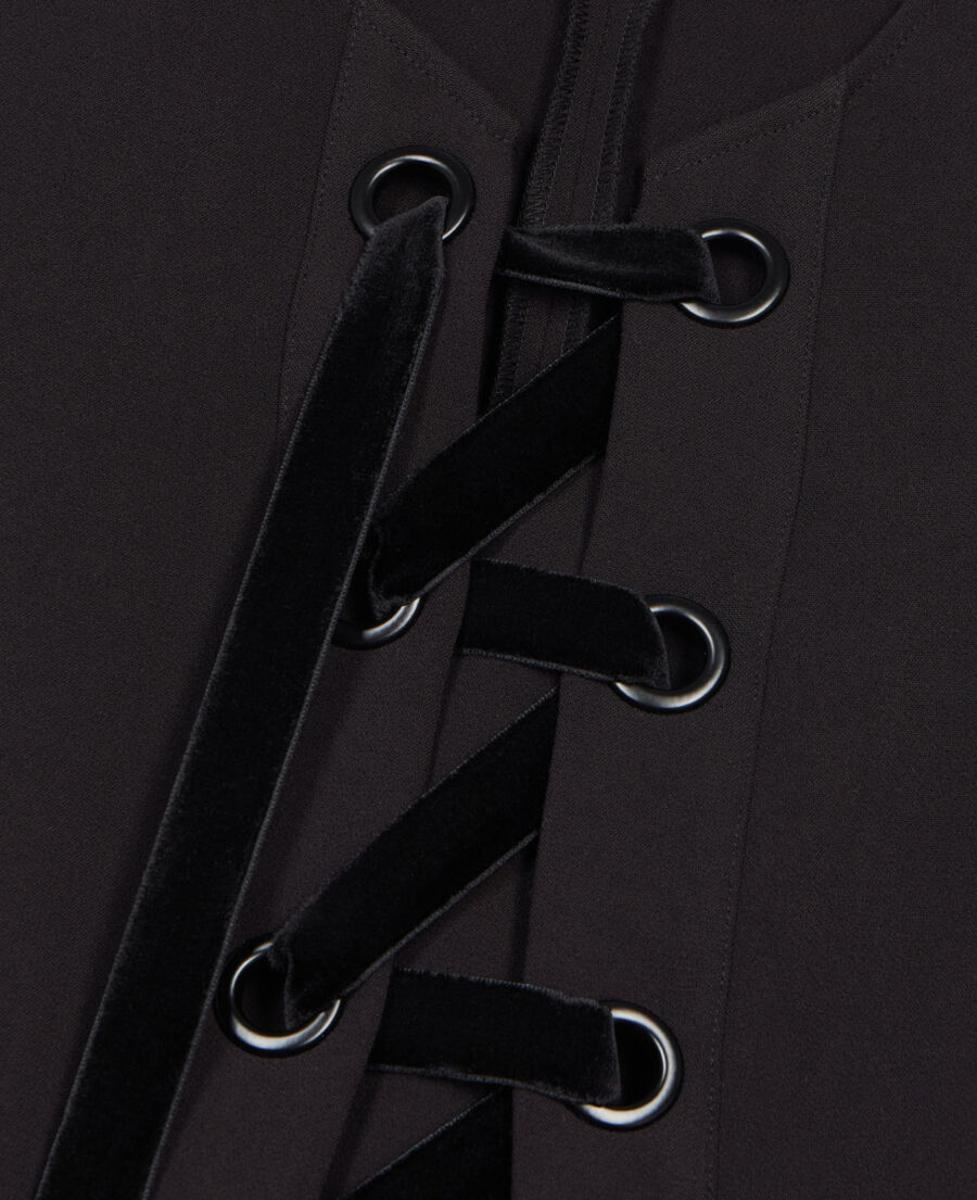 The Kooples MUJER BLACK top lazos negro