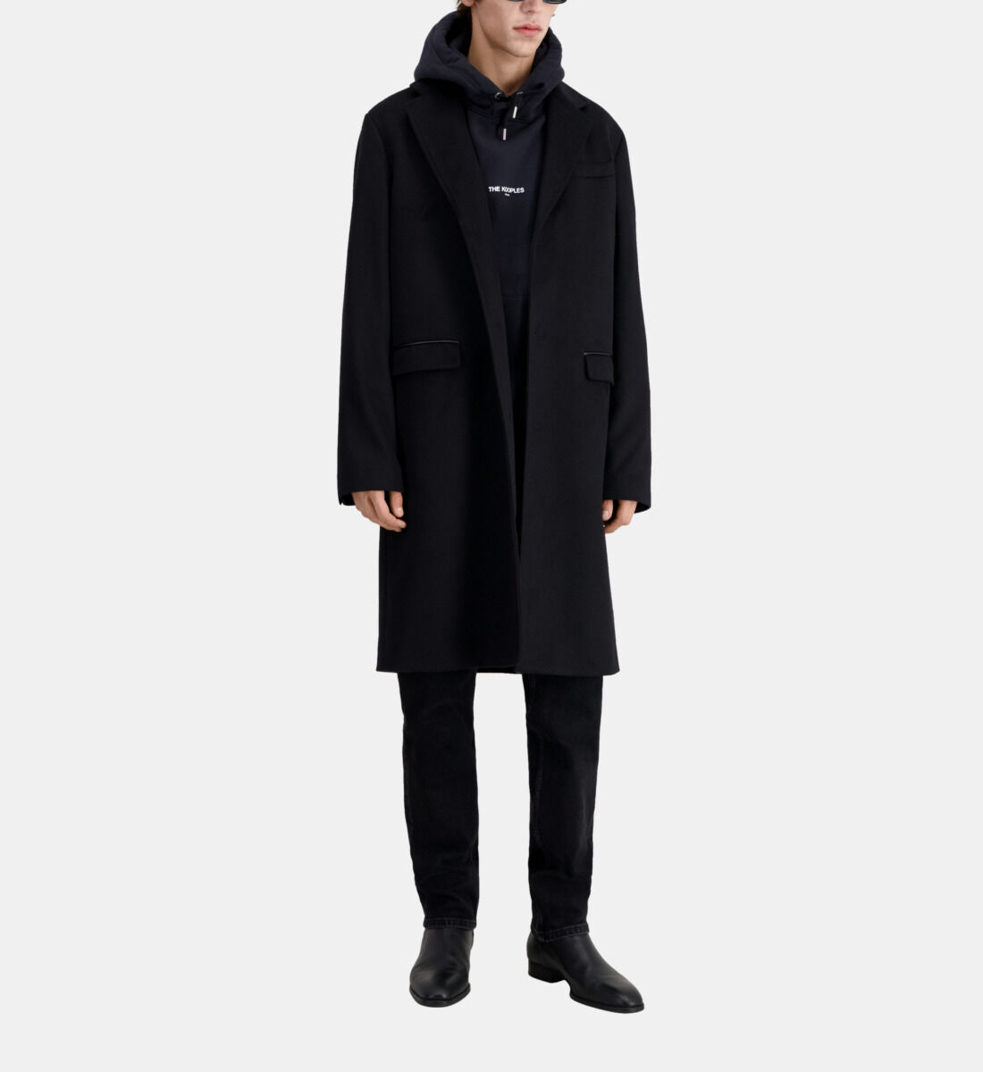 Long black cashmere coat The Kooples UK