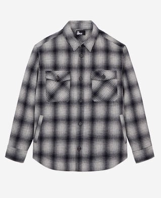 The Kooples H GREY BLACK checkered wool-blend overshirt jacket