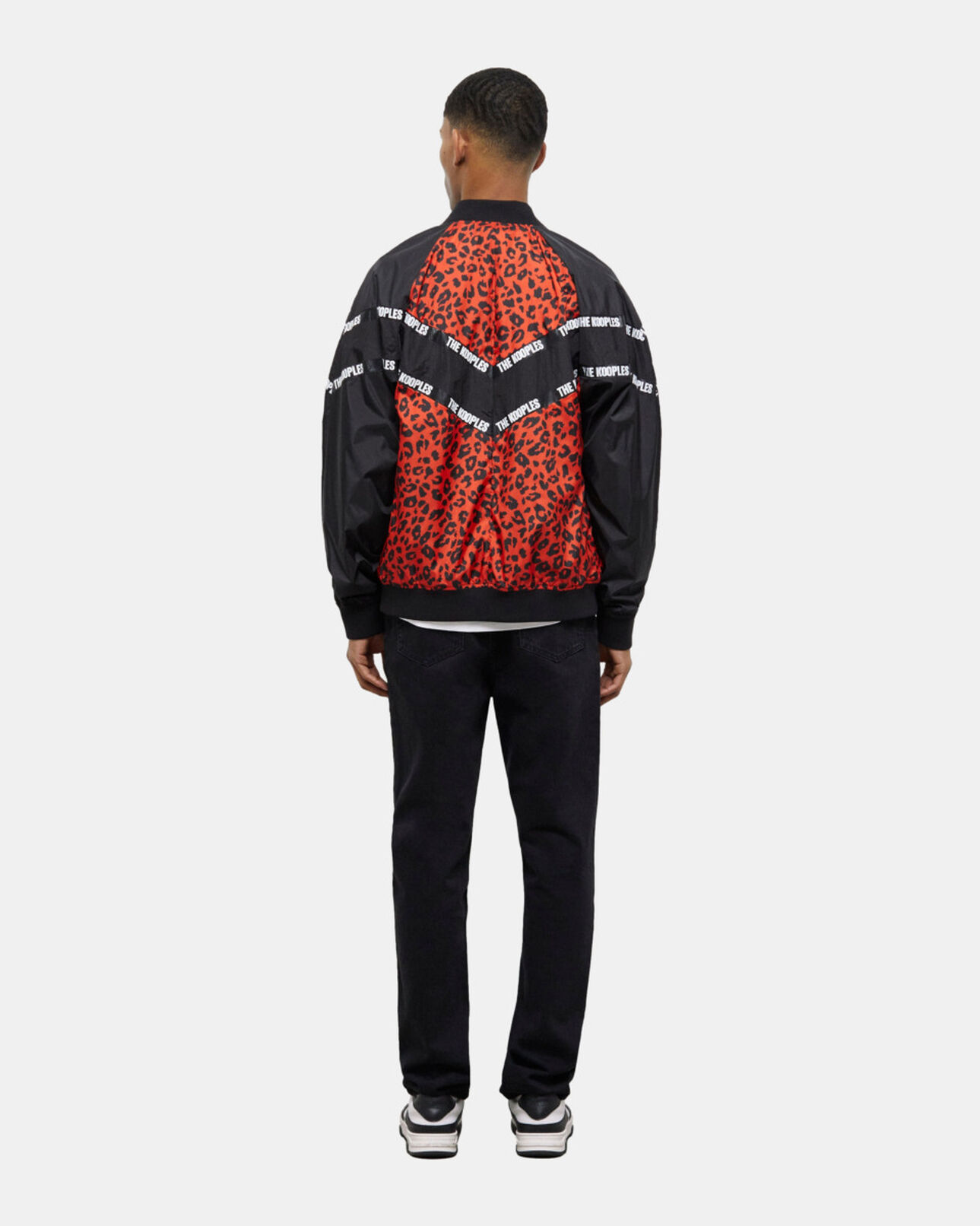 The Kooples MEN MULTICOLOR two-tone jacket with logo bands