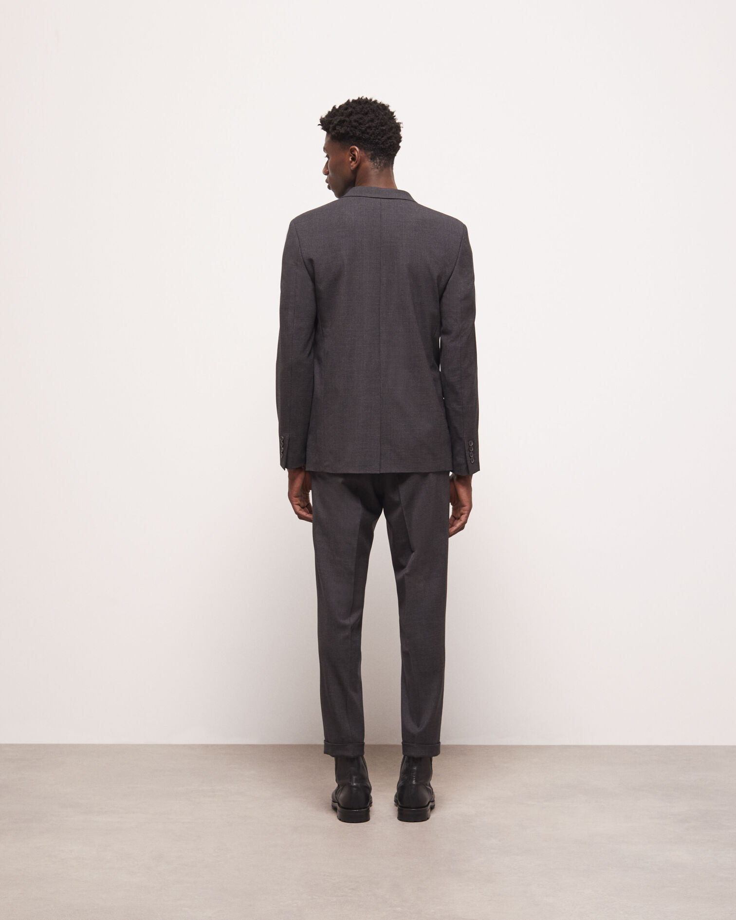 Wool suit jacket, BLACK GREY, hi-res image number null