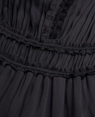 The Kooples MUJER BLACK vestido largo negro fruncidos