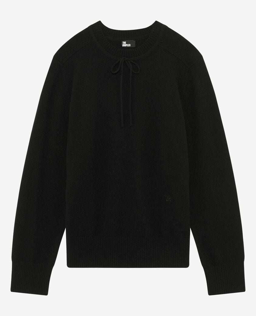 The Kooples F BLACK black cashmere round-neck sweater