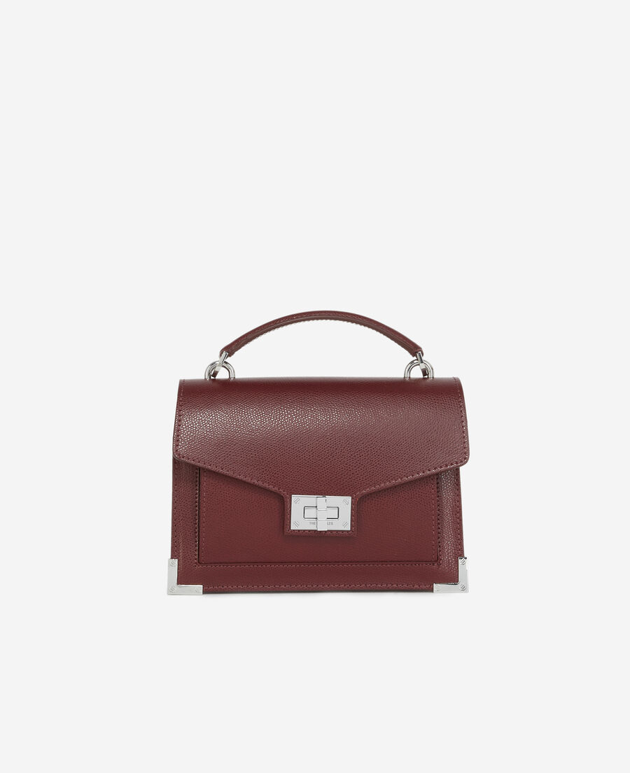 small emily bag in burgundy grained leather