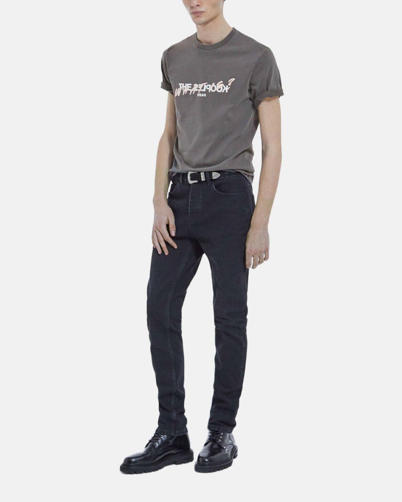 The Kooples HOMME GREY t-shirt gris clair imprimé what is