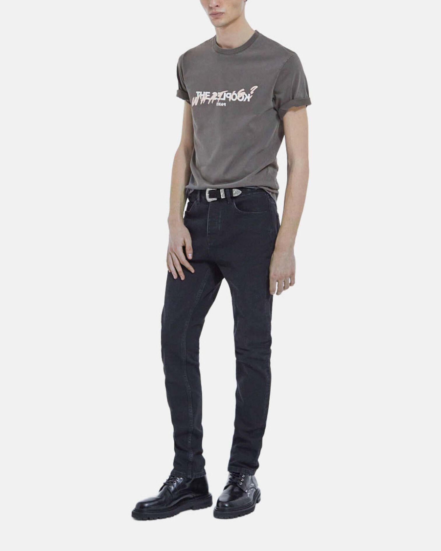 T-shirt gris clair imprimé what is, GREY, hi-res image number null