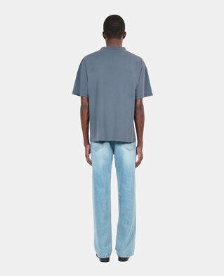 The Kooples HERREN DARK BLUE blaues t-shirt mit business card-siebdruck