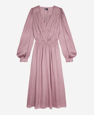 The Kooples FEMME DARK PURPLE robe longue plissée mauve
