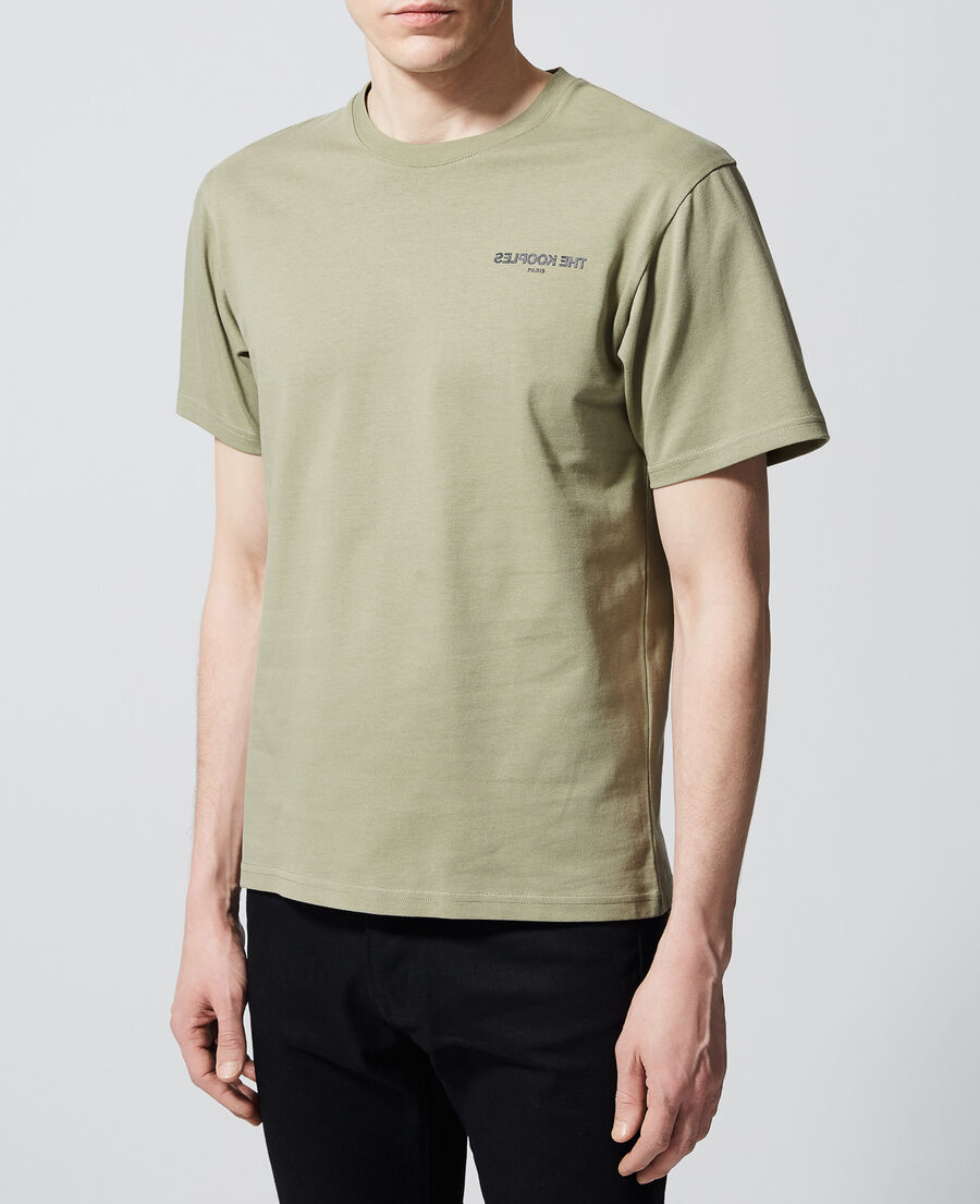 khaki cotton t-shirt w/inverted kooples logo
