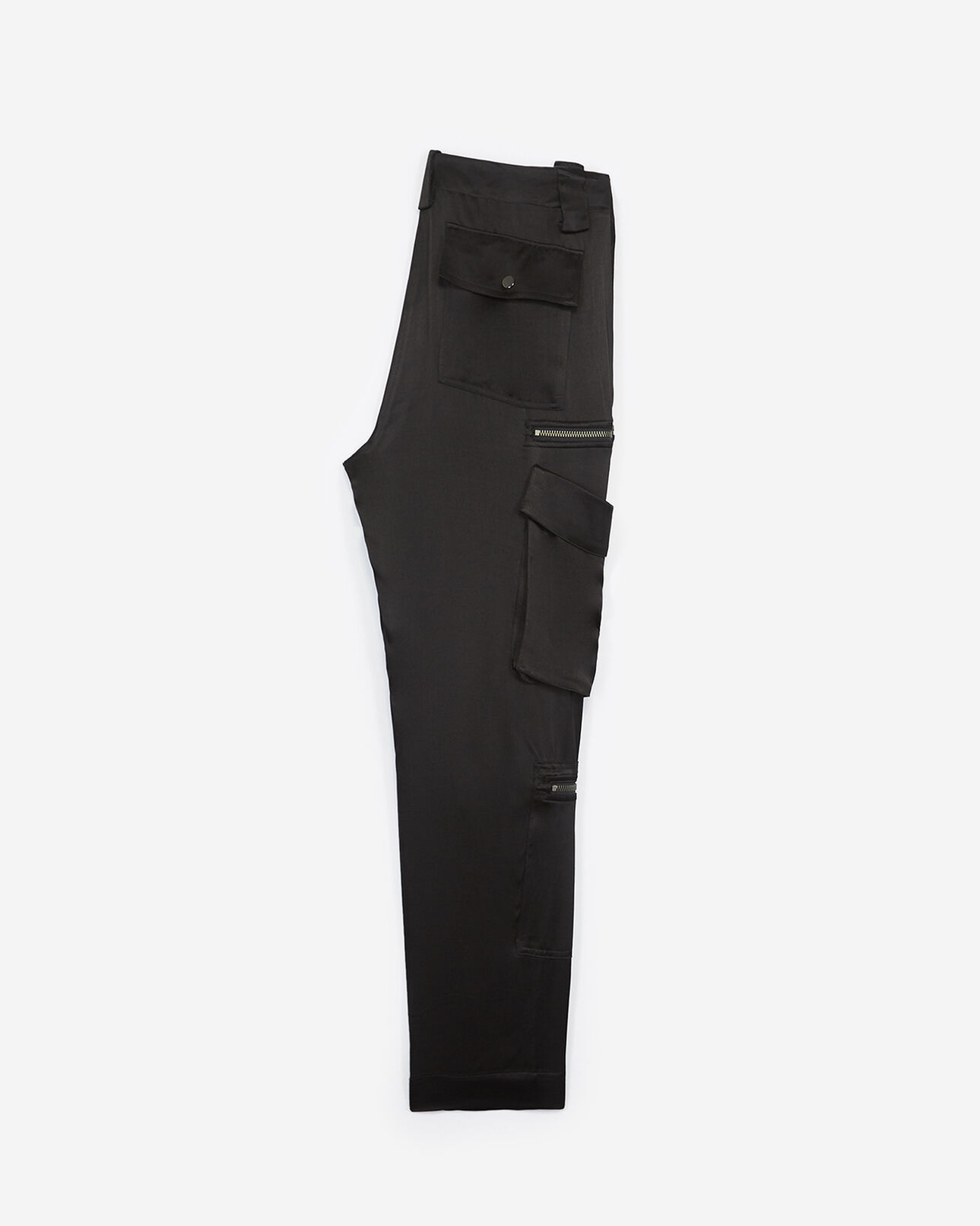 The Kooples WOMEN BLACK black slim-fit trousers with zipped pockets