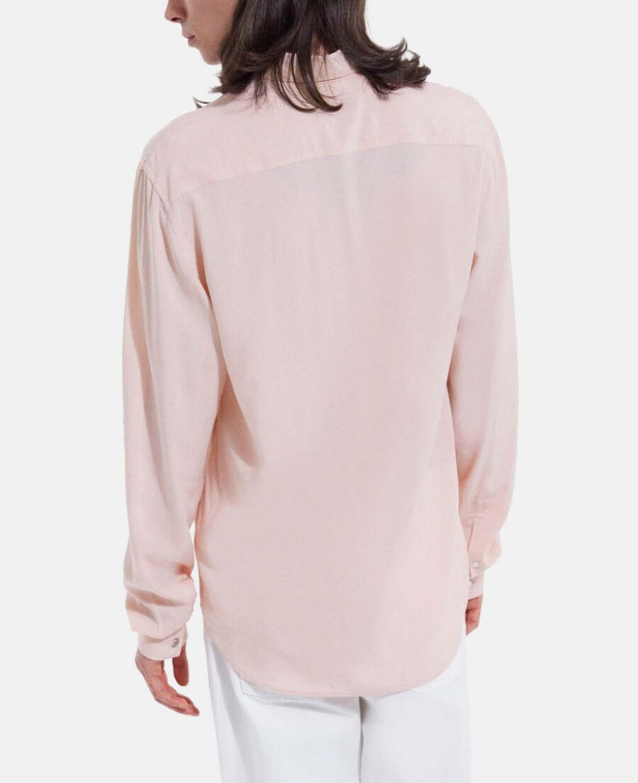 The Kooples MEN PINK flowing light pink shirt with cuban collar