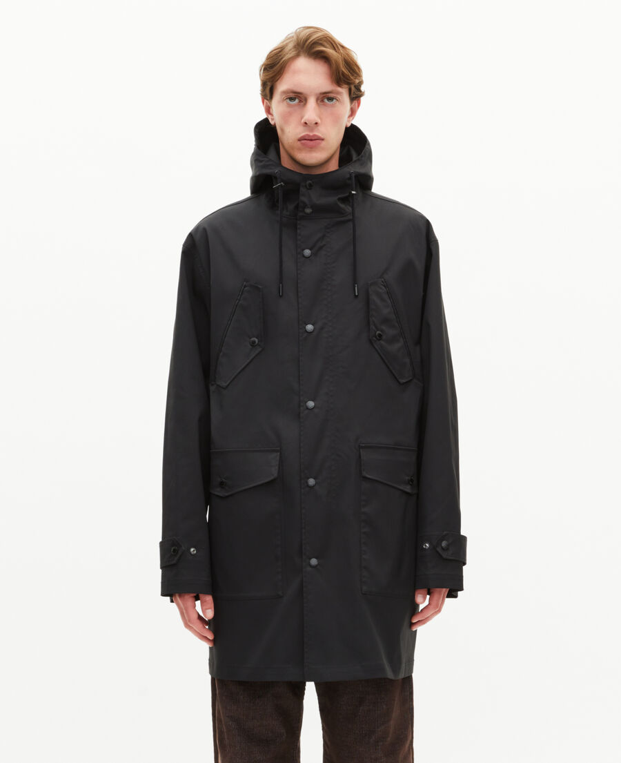 The Kooples MEN BLACK black hooded water-repellent parka