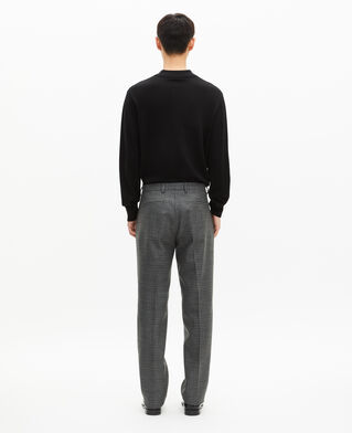 The Kooples H GREY black and grey houndstooth straight-leg suit pants