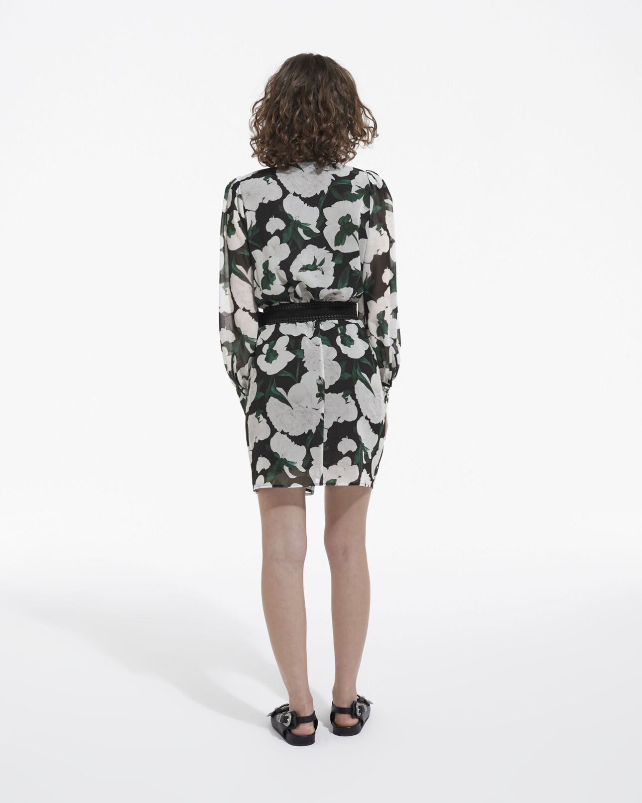 The Kooples FEMME ECRU robe courte fleurie