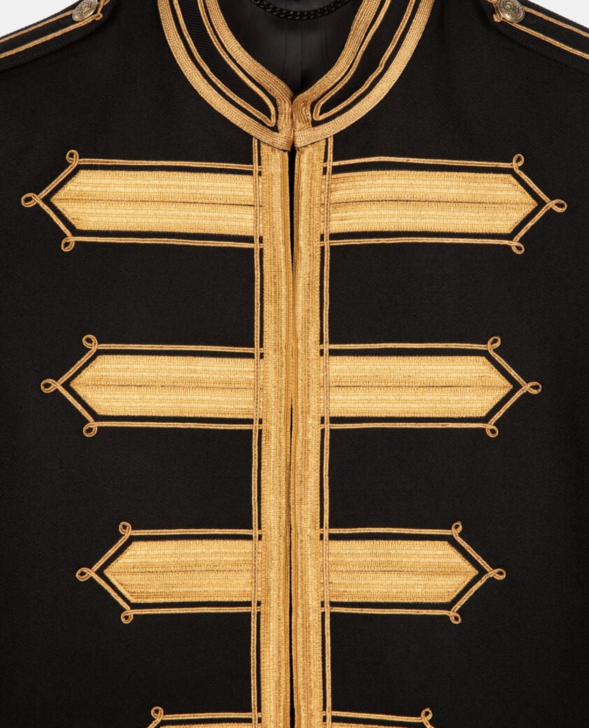 The Kooples HOMME BLACK veste style officier en laine noire