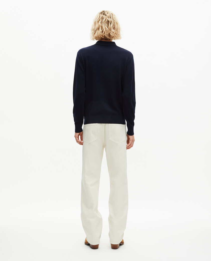 The Kooples H NAVY navy merino wool polo-neck sweater