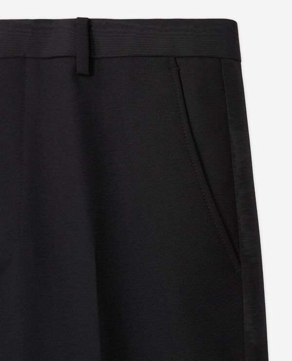 The Kooples MEN BLACK black satin suit pants