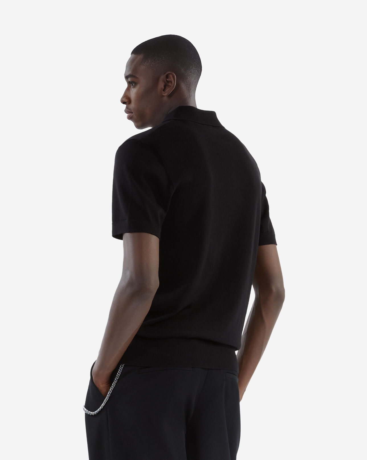 The Kooples HOMME BLACK polo en maille noir