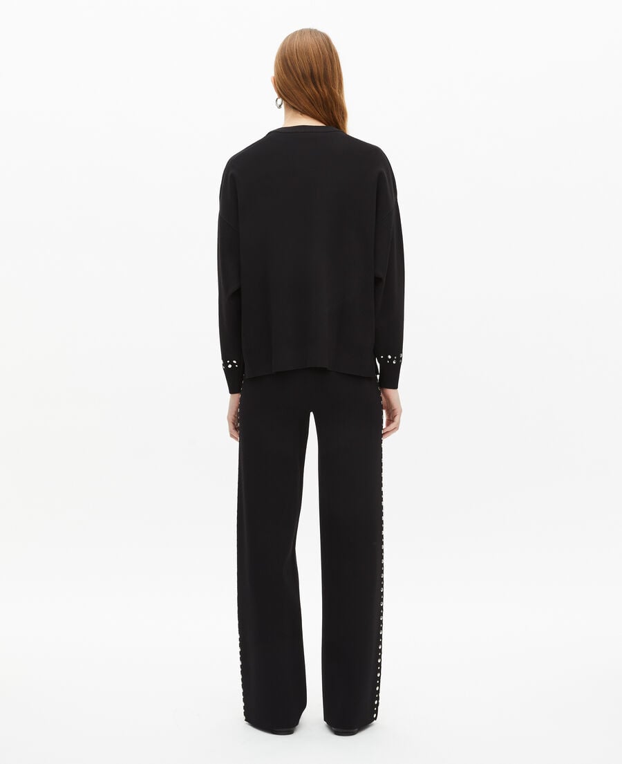 The Kooples FEMME BLACK sweatshirt avec studs noir