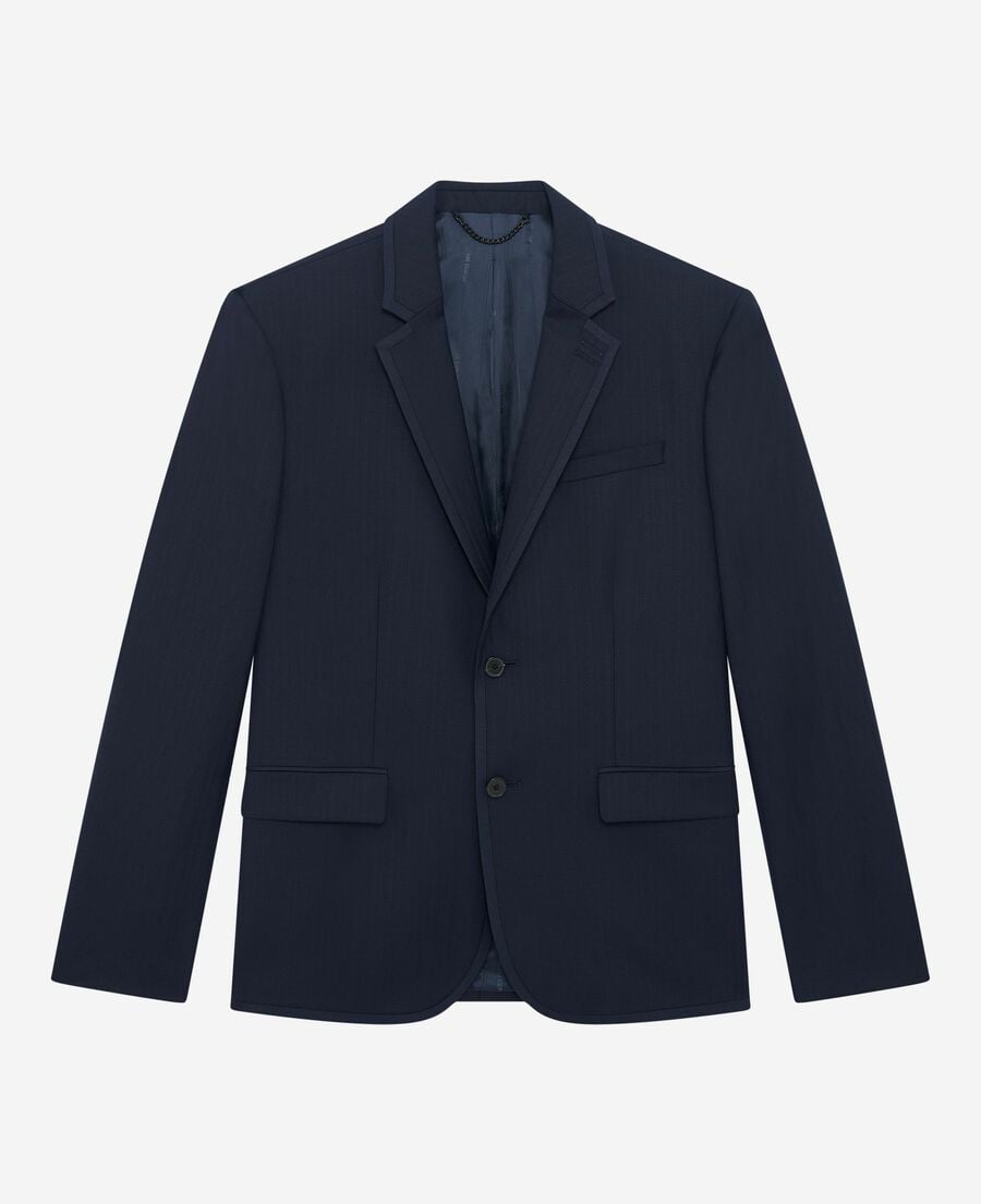 The Kooples HOMME DARK NAVY veste de costume en laine bleu marine
