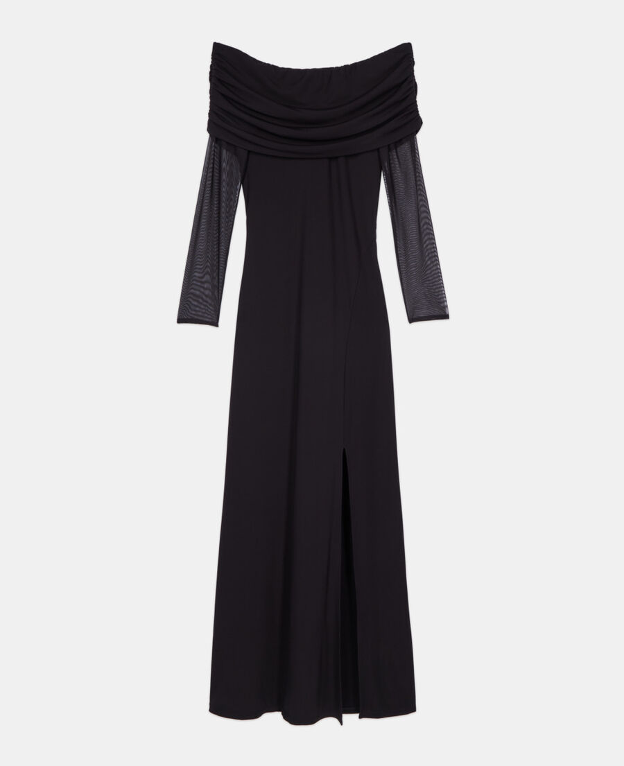 The Kooples WOMEN BLACK black long jersey dress