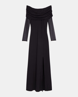The Kooples WOMEN BLACK black long jersey dress
