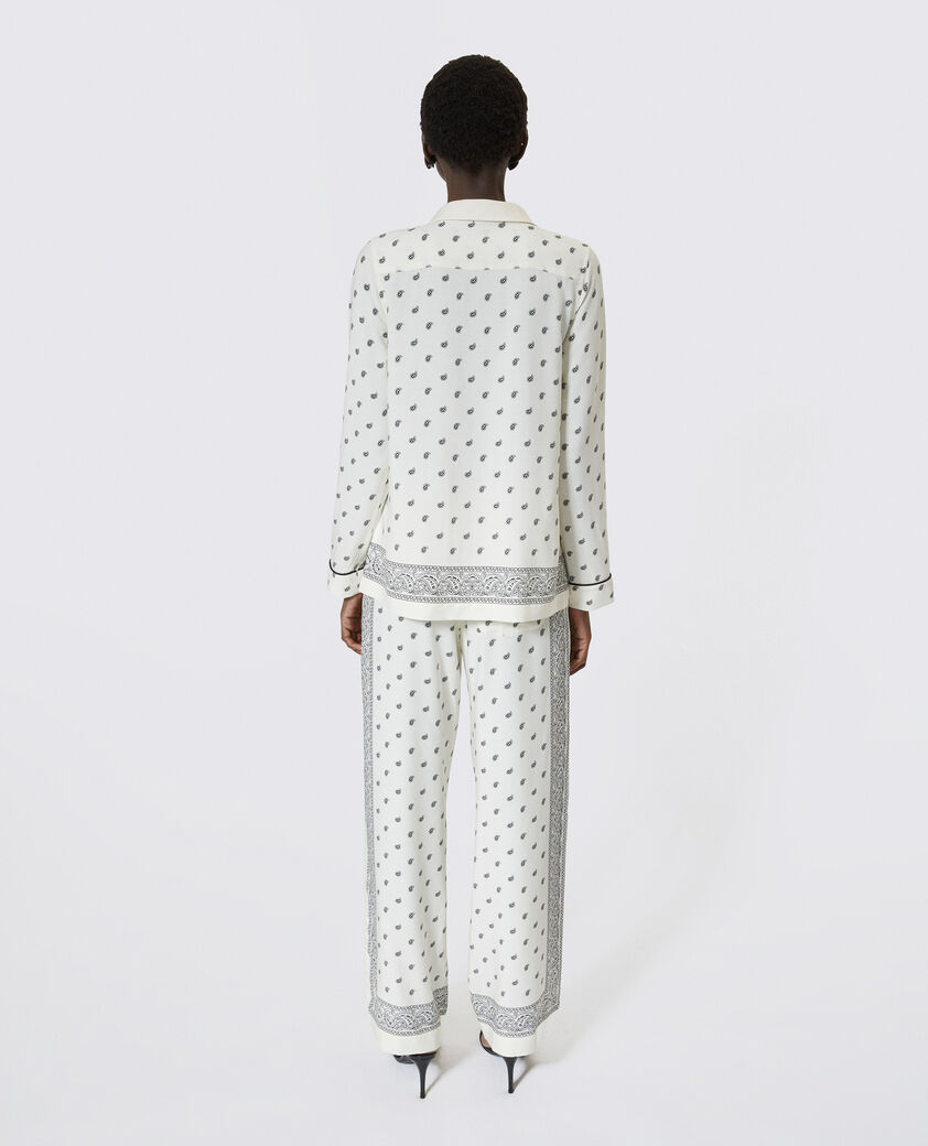 The Kooples WOMEN WHITE / BLACK ecru bandana shirt