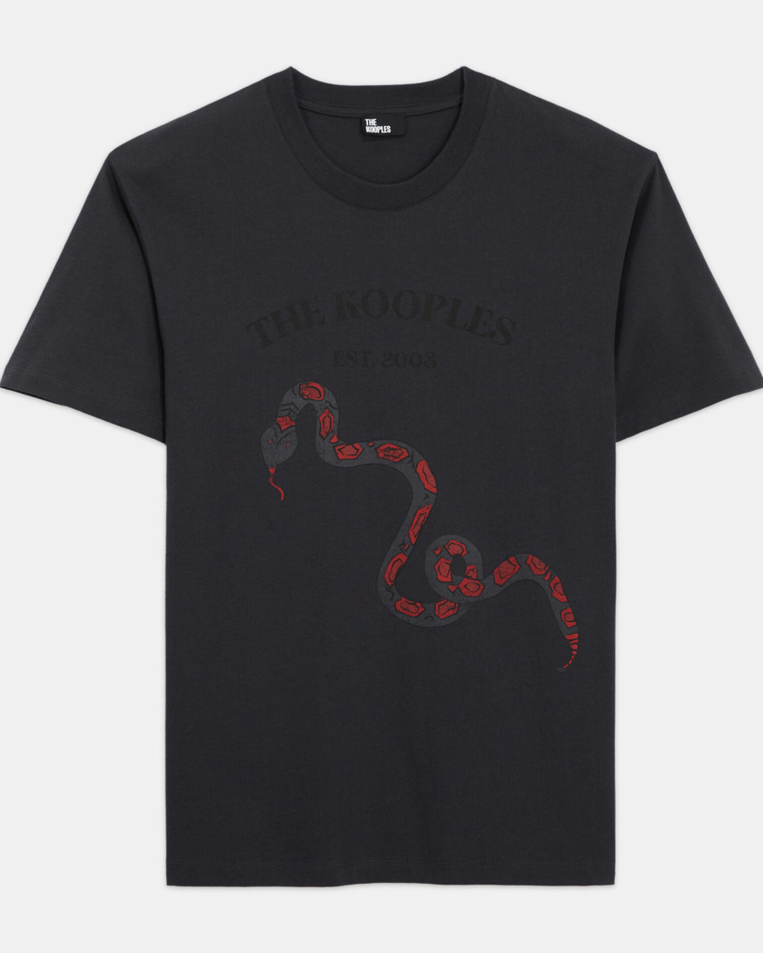 Schwarzes T-Shirt mit Siebdruck, STONE, hi-res image number null
