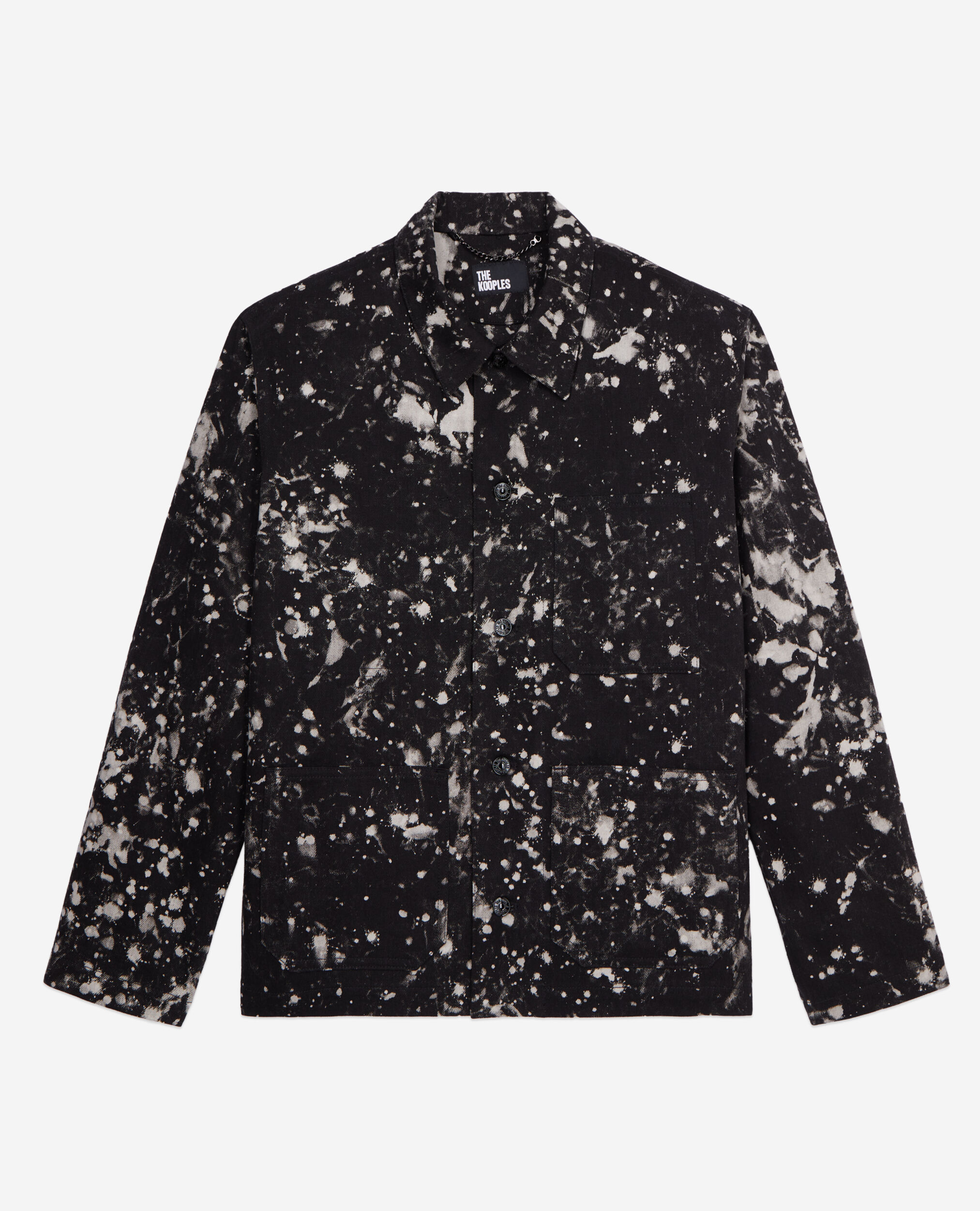 Overshirt style jacket in faded black denim