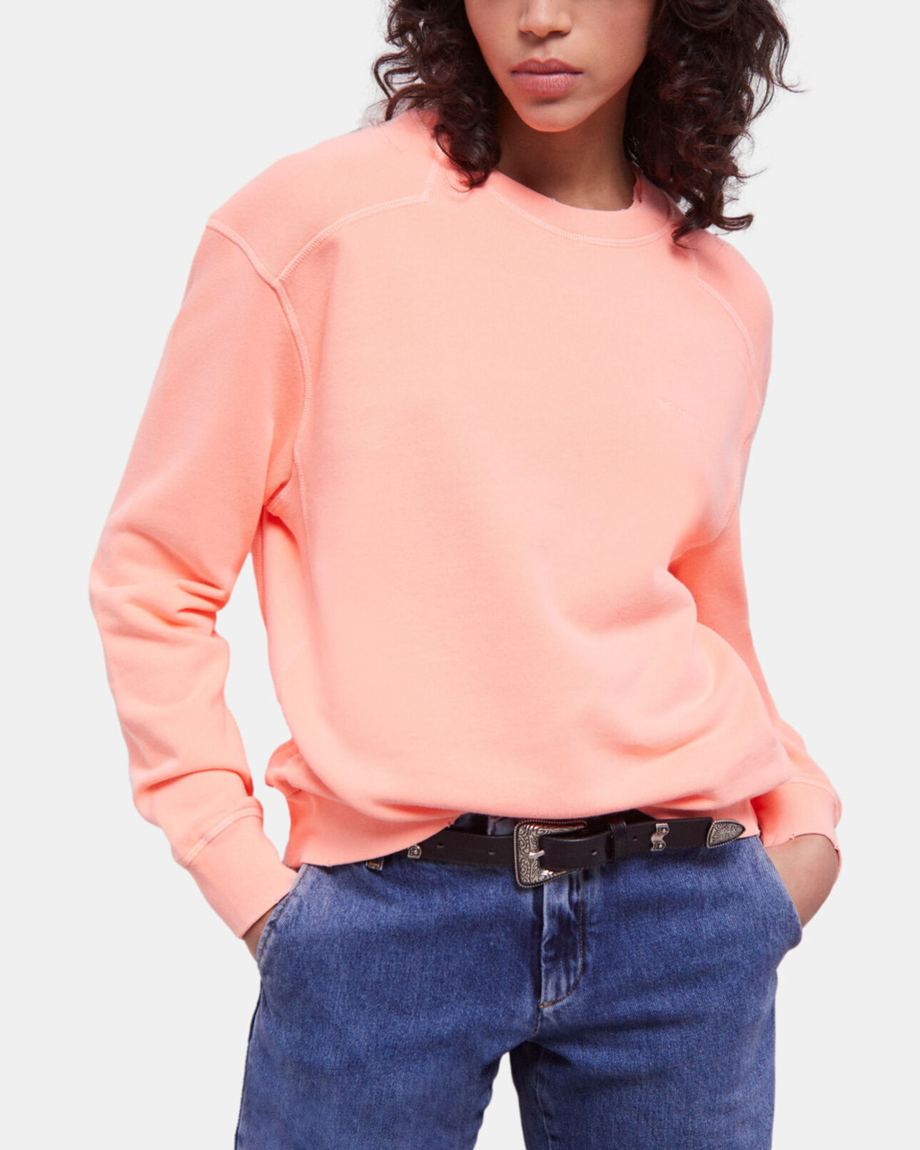 The Kooples WOMEN ORANGE FLUO orange sweatshirt with logo