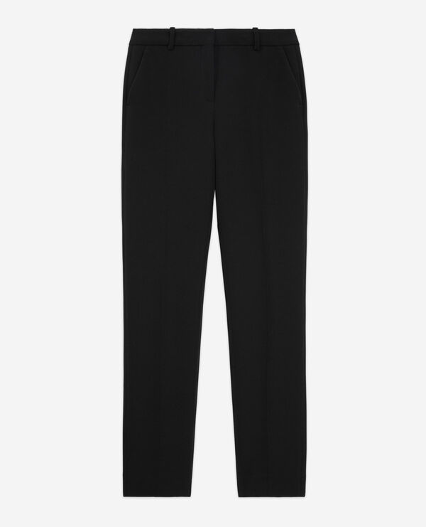 Black crepe suit pants