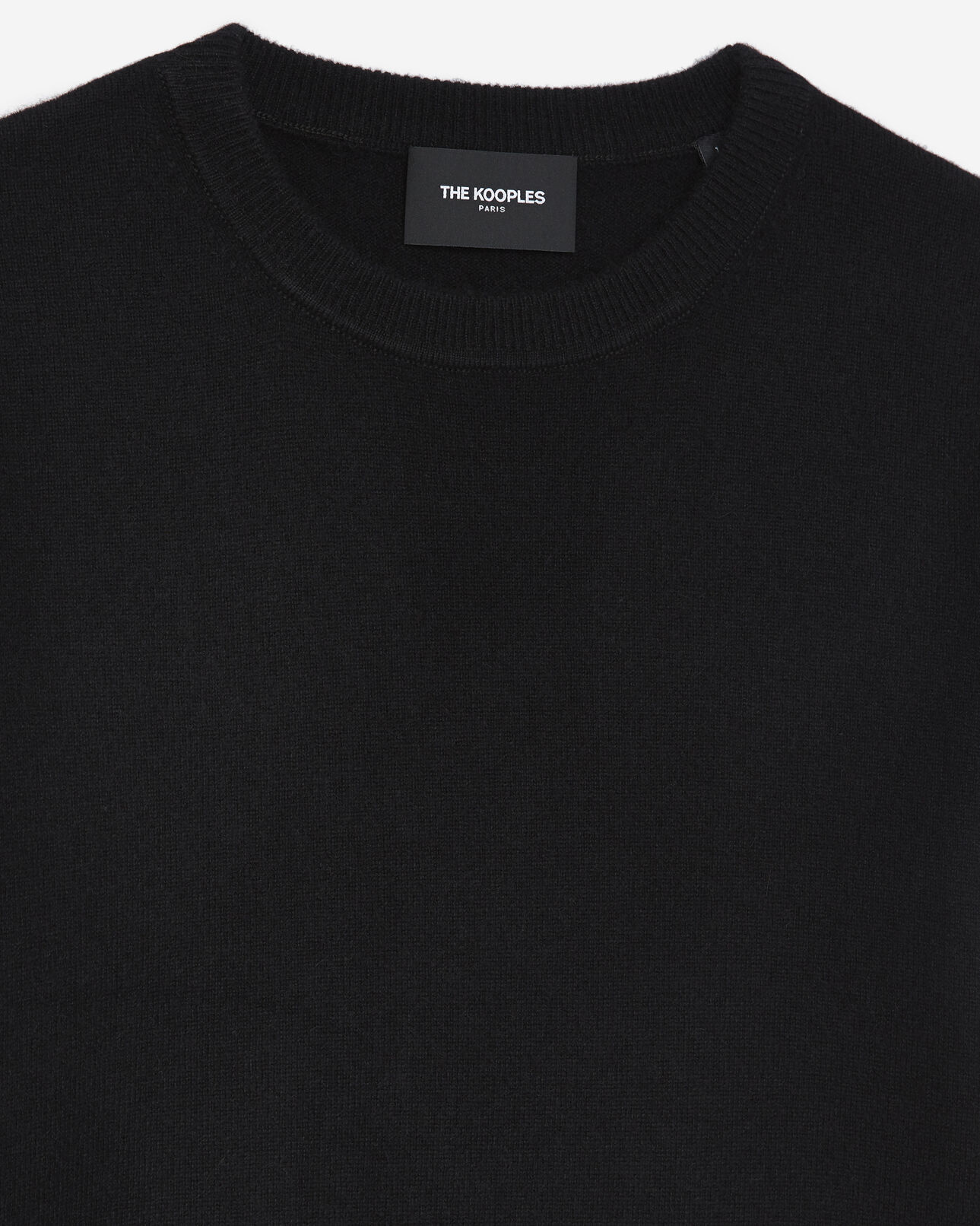 The Kooples FEMME BLACK pull cachemire noir à manches courtes