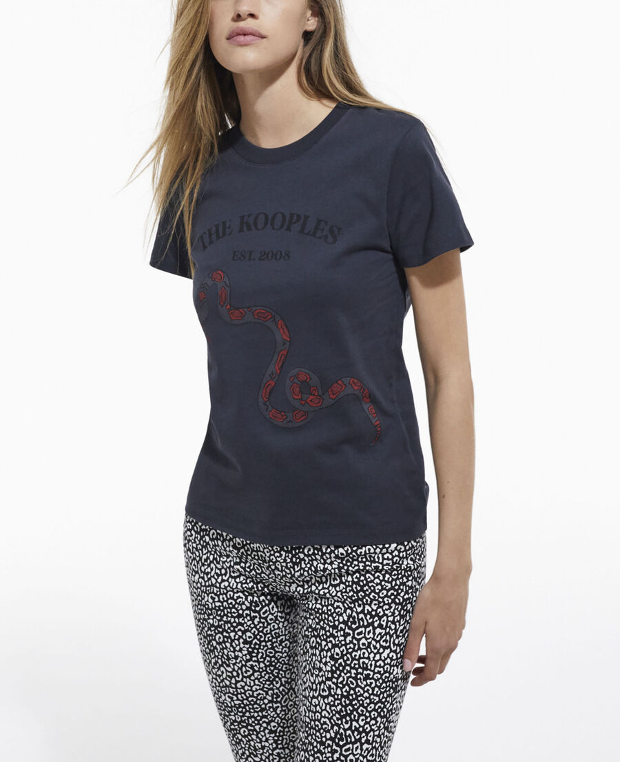 black t-shirt with screen print