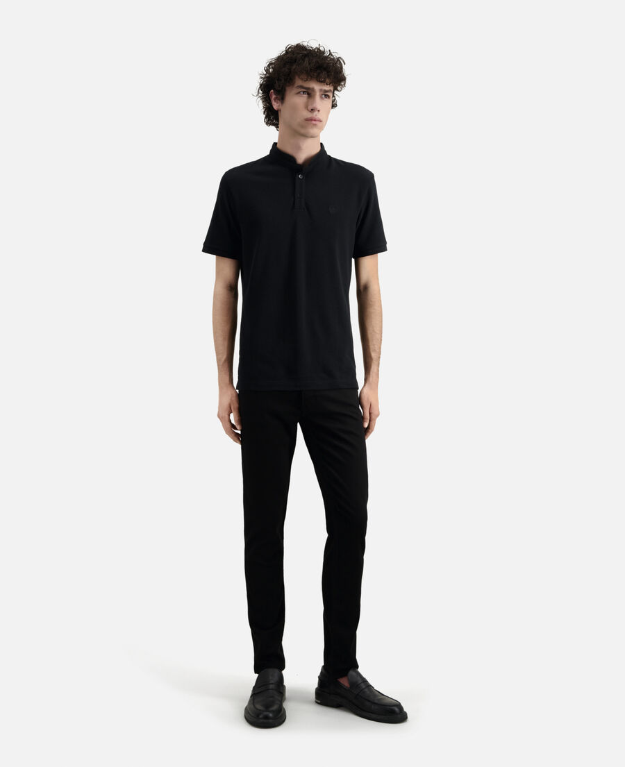 black cotton polo t-shirt