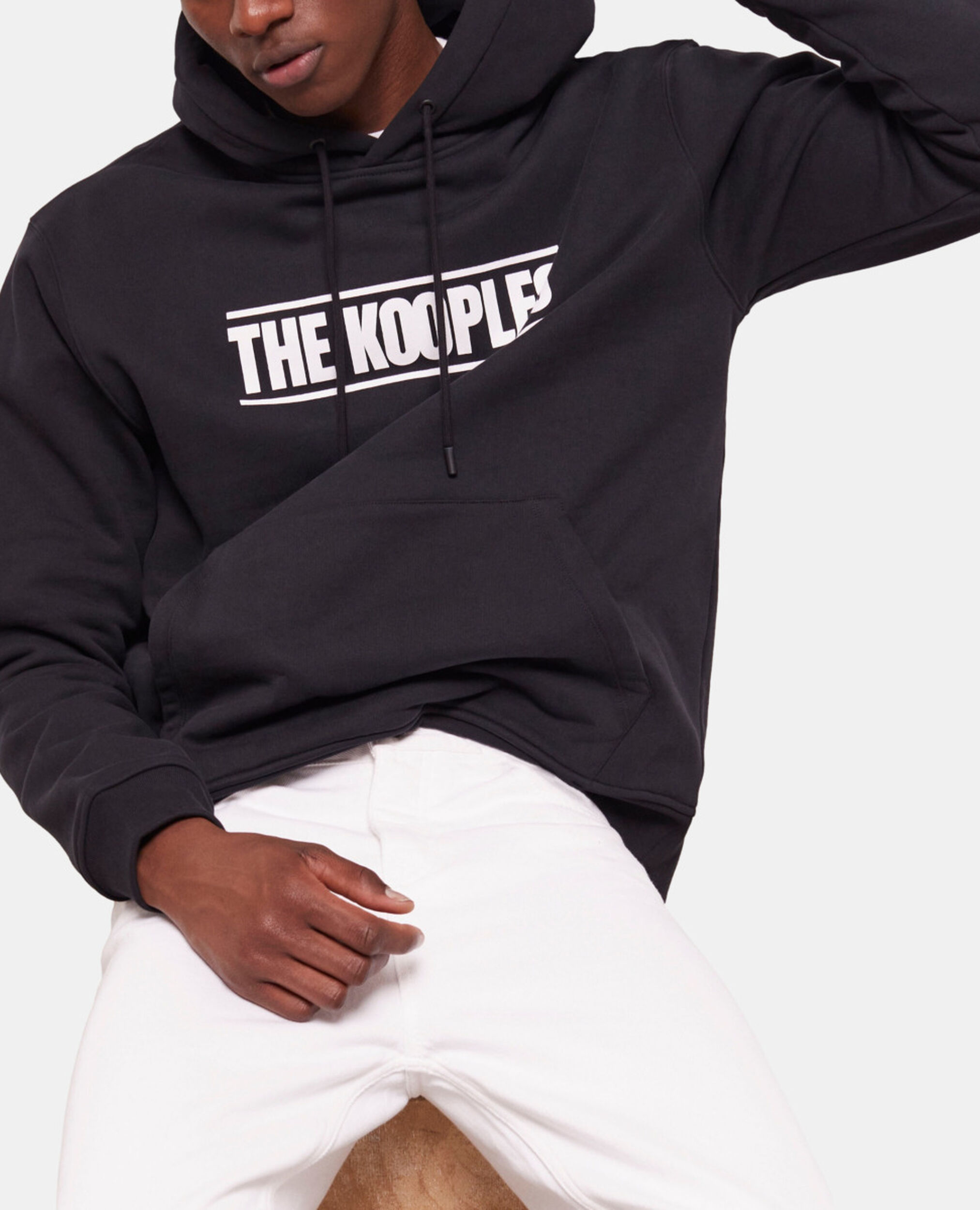 Schwarzes Sweatshirt mit The Kooples Logo, BLACK, hi-res image number null