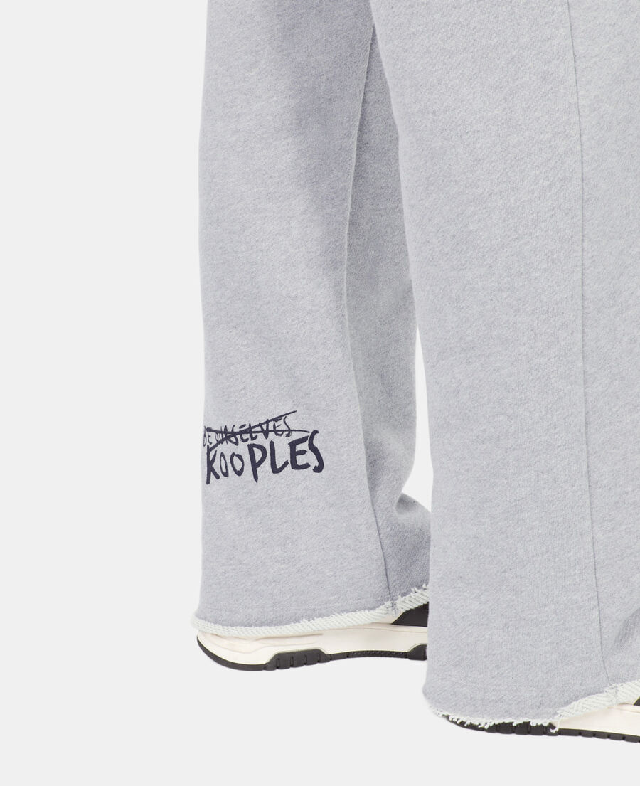 The Kooples MEN STONE GREY handwritten serigraphy tracksuit trousers