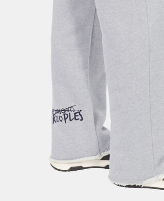 The Kooples MEN STONE GREY handwritten serigraphy tracksuit trousers
