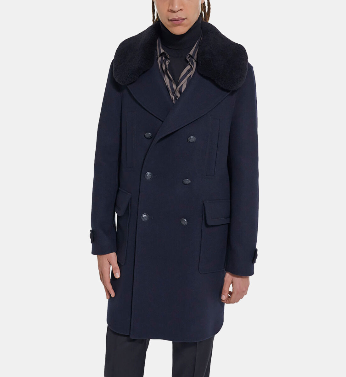 Navy blue wool coat The Kooples