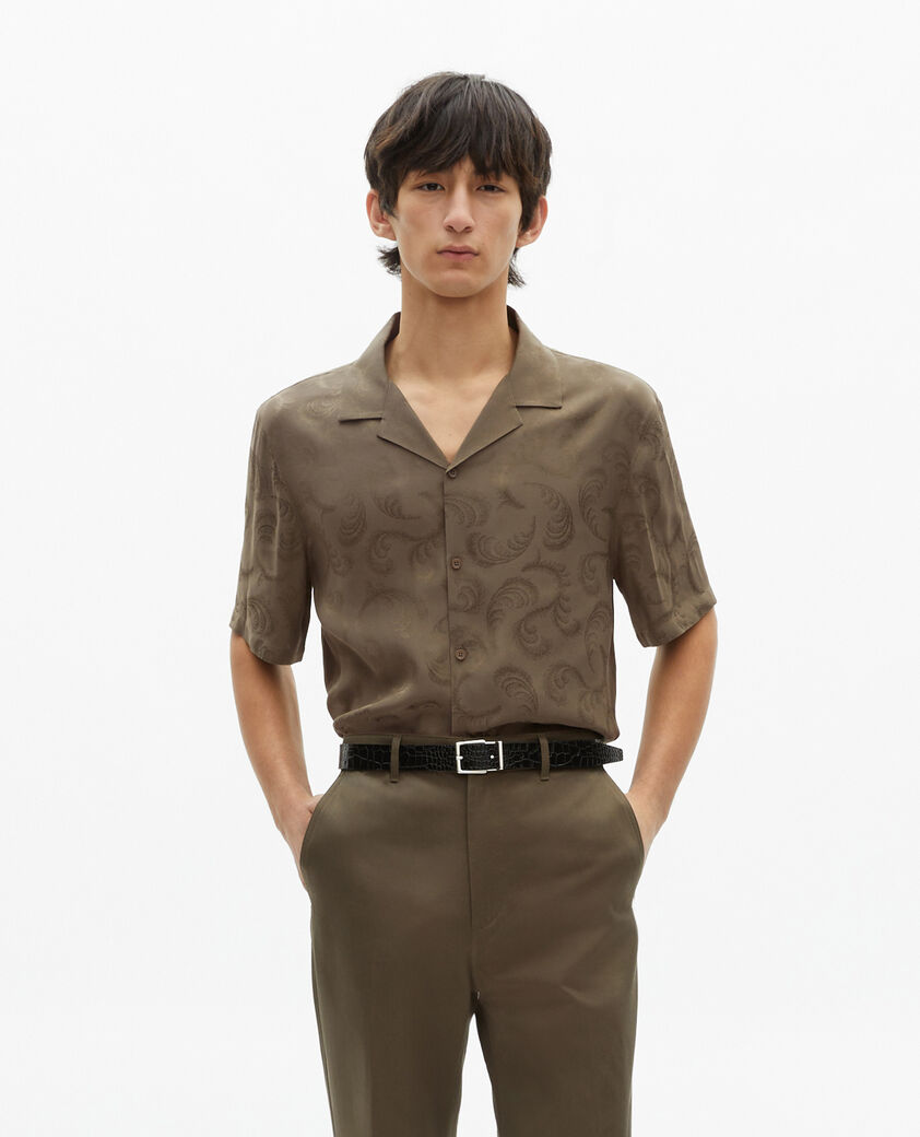 The Kooples MEN BLACK black crocodile-effect leather belt