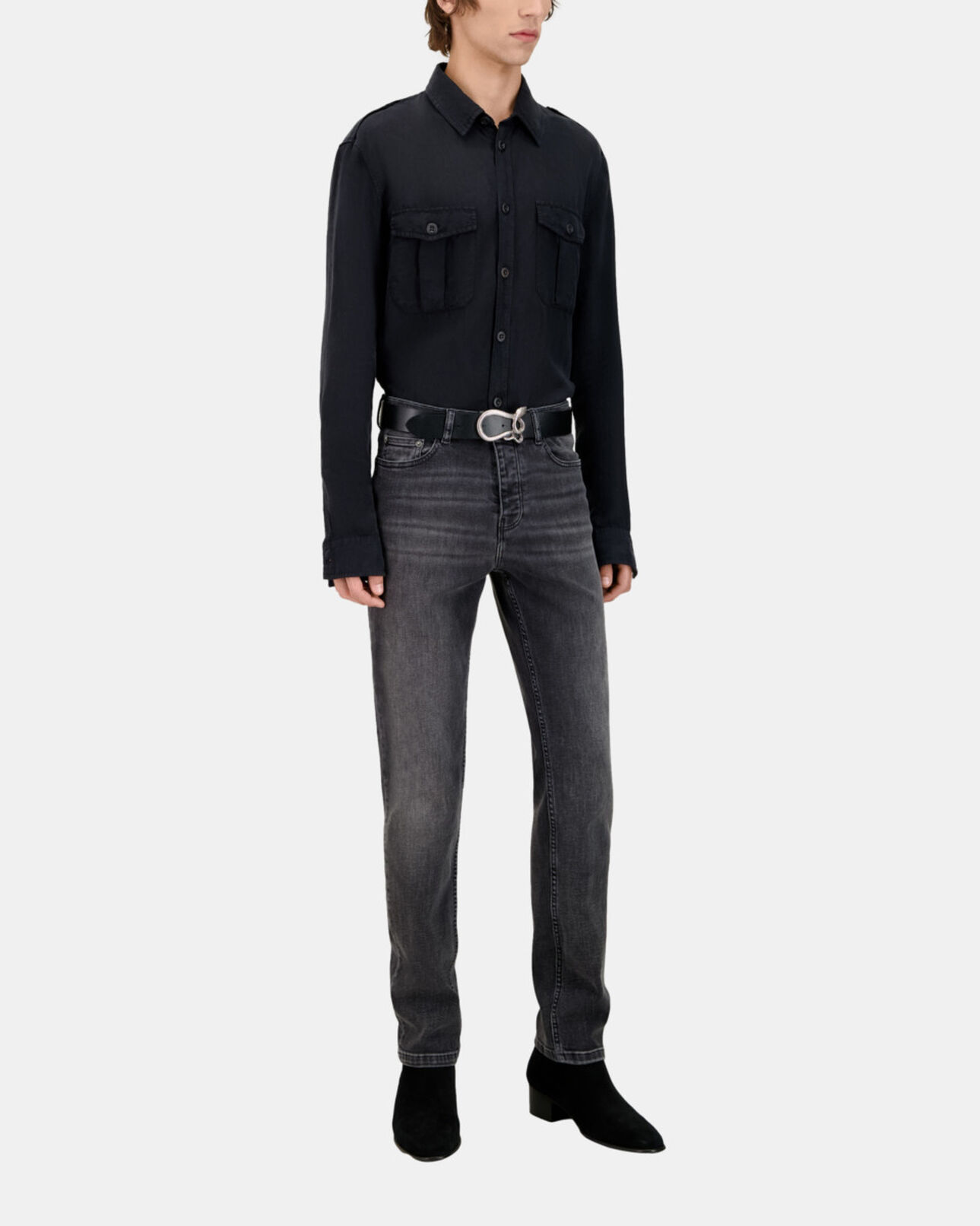 The Kooples MEN DARK GREY grey slim jeans