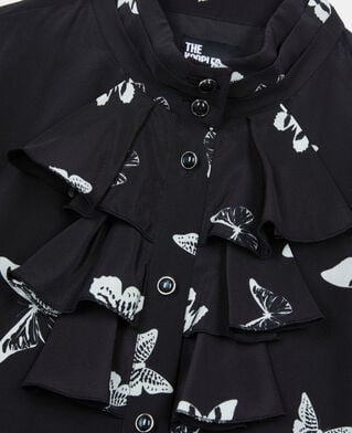 The Kooples FEMME BLACK WHITE robe courte imprimée papillons