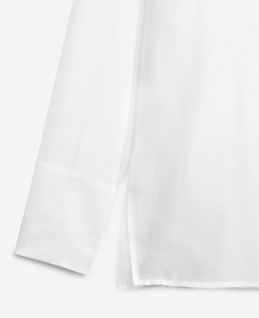 The Kooples FEMME WHITE chemise blanche classique &agrave; dos pliss&eacute;