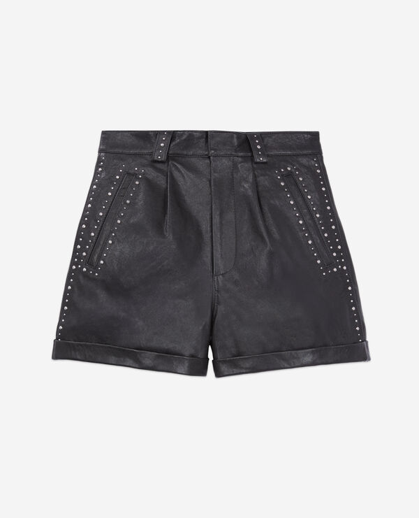 leather shorts with studs