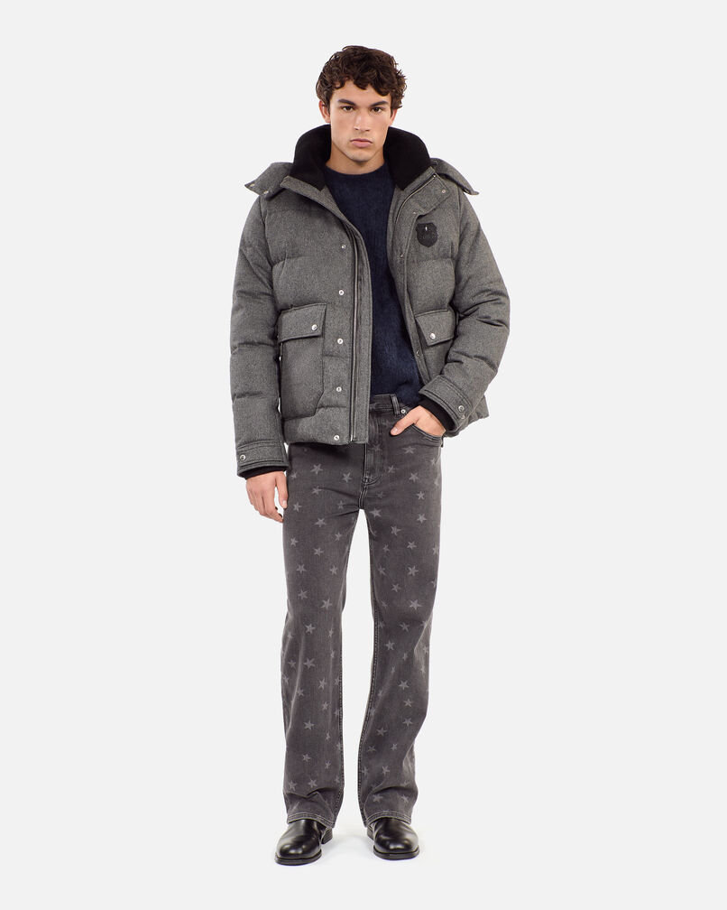 The Kooples MEN GRIS CLAIR grey flannel down jacket