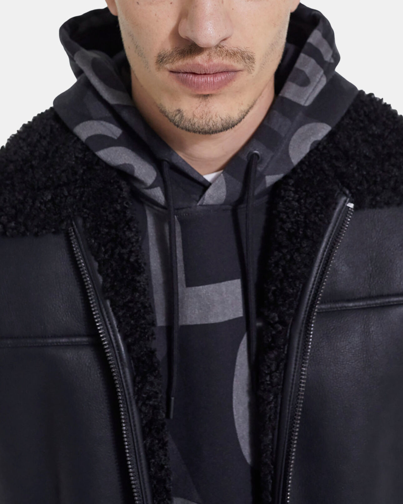 The Kooples MEN BLACK black faux fur coat
